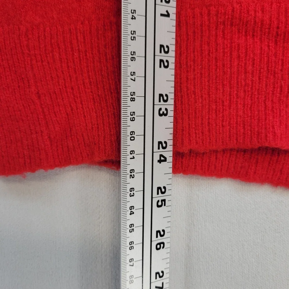 J.Crew Sweater Womens Small Red Funnel Neck‎ Merino Alpaca Blend Raglan Knit